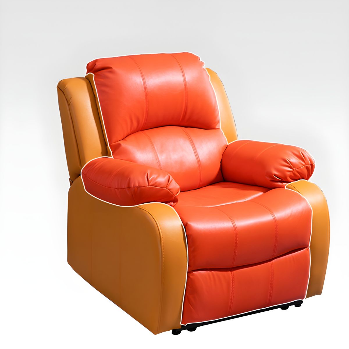Electric Leather Recliner Chair | Rotate | Massage Function | Orange