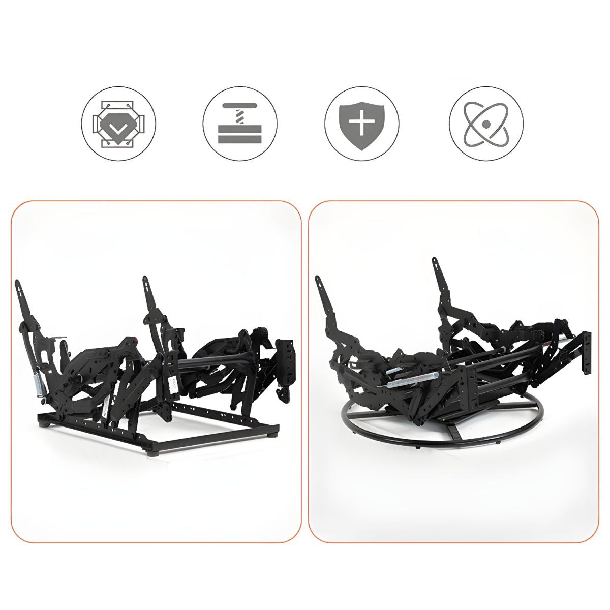 Electric Leather Recliner Chair | Rotate | Massage Function | Orange