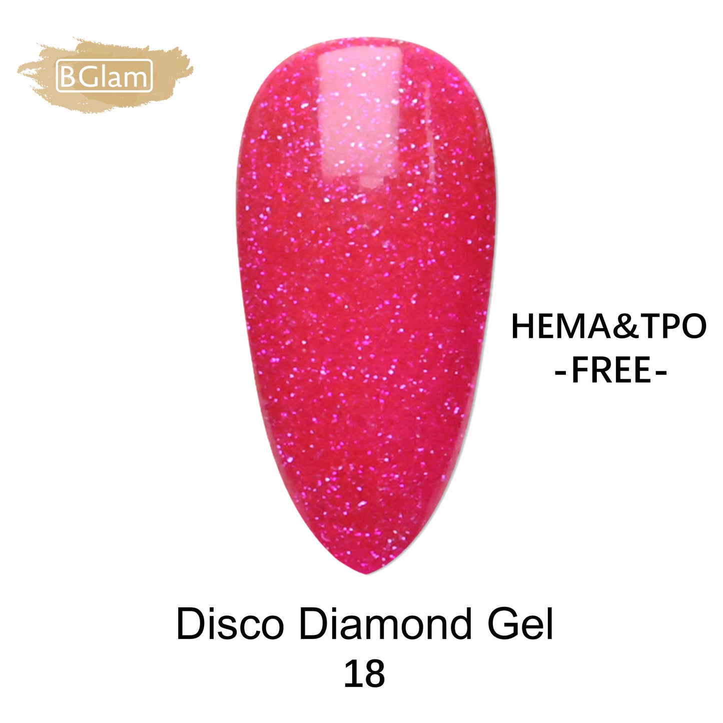 BGLAM Gel polish 15ml | Diamond Glitter | Flash Effect 18