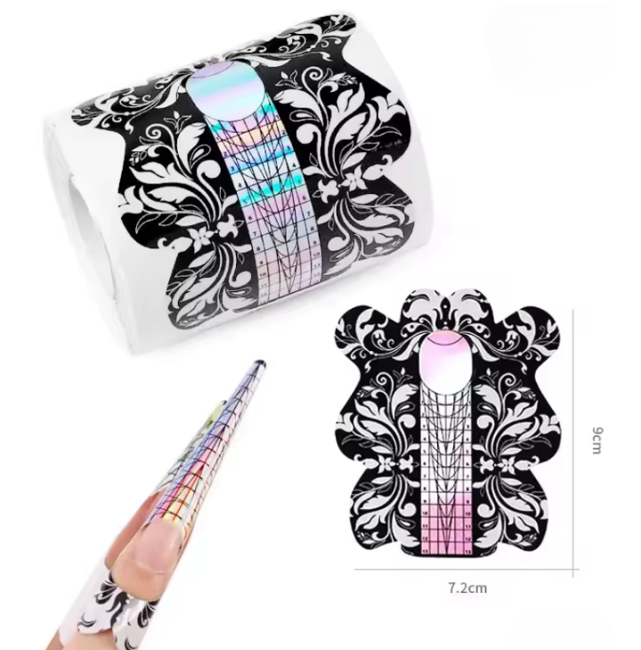 Nail Forms | Holographic Baroque | 500 pcs