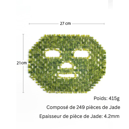 Masque Relaxant pour les Yeux en Pierre de Jade | 27 x 21 cm