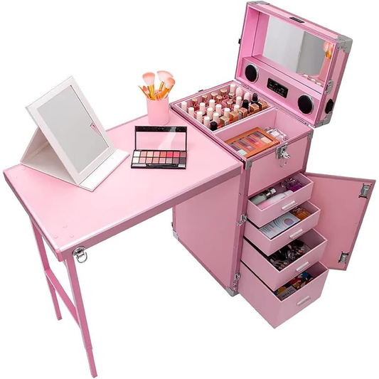 Portable Professional Aluminum Nail Station | Pink