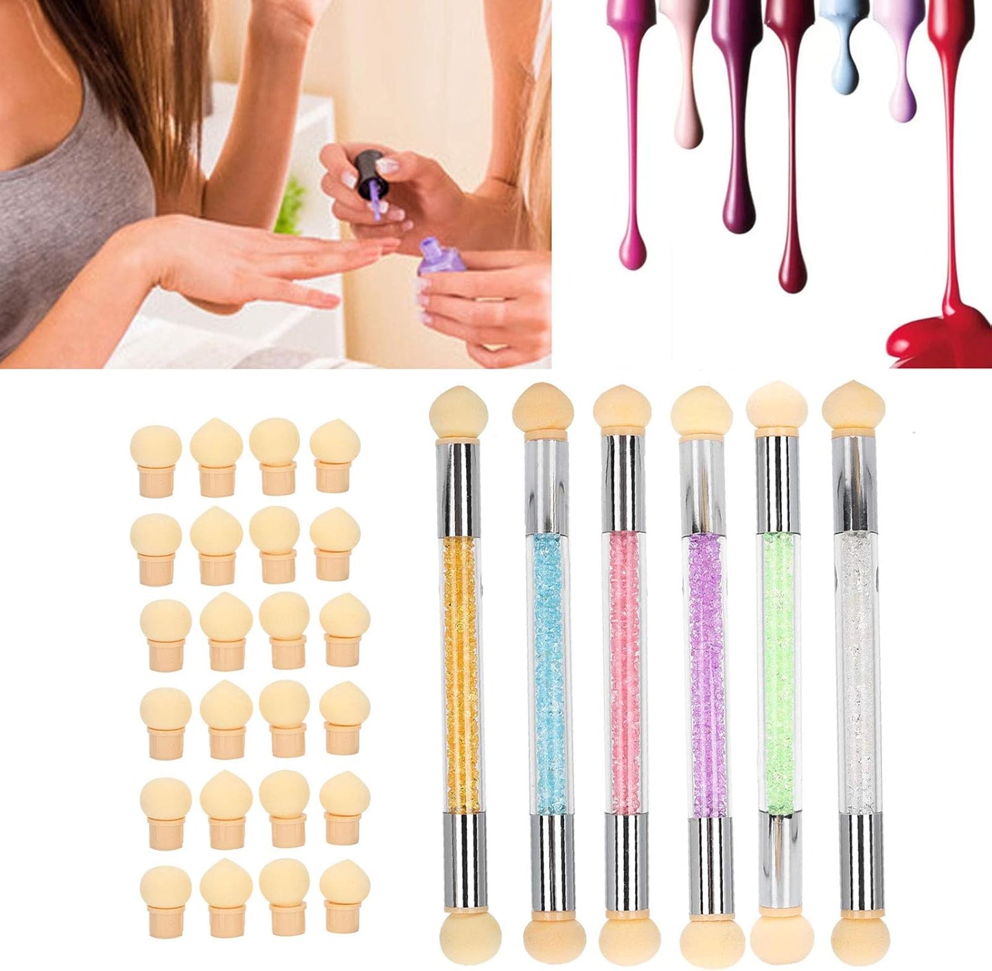 Dual-Ended Nail Art Sponge Pens