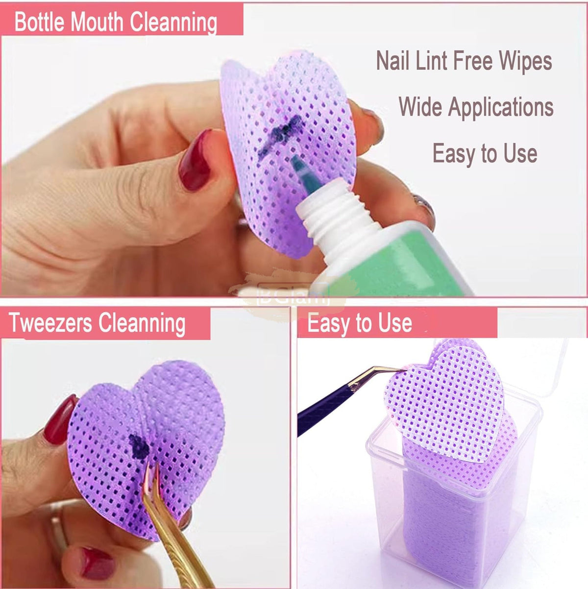 200 Pcs Heart-Shaped Lint-Free Cotton Pads