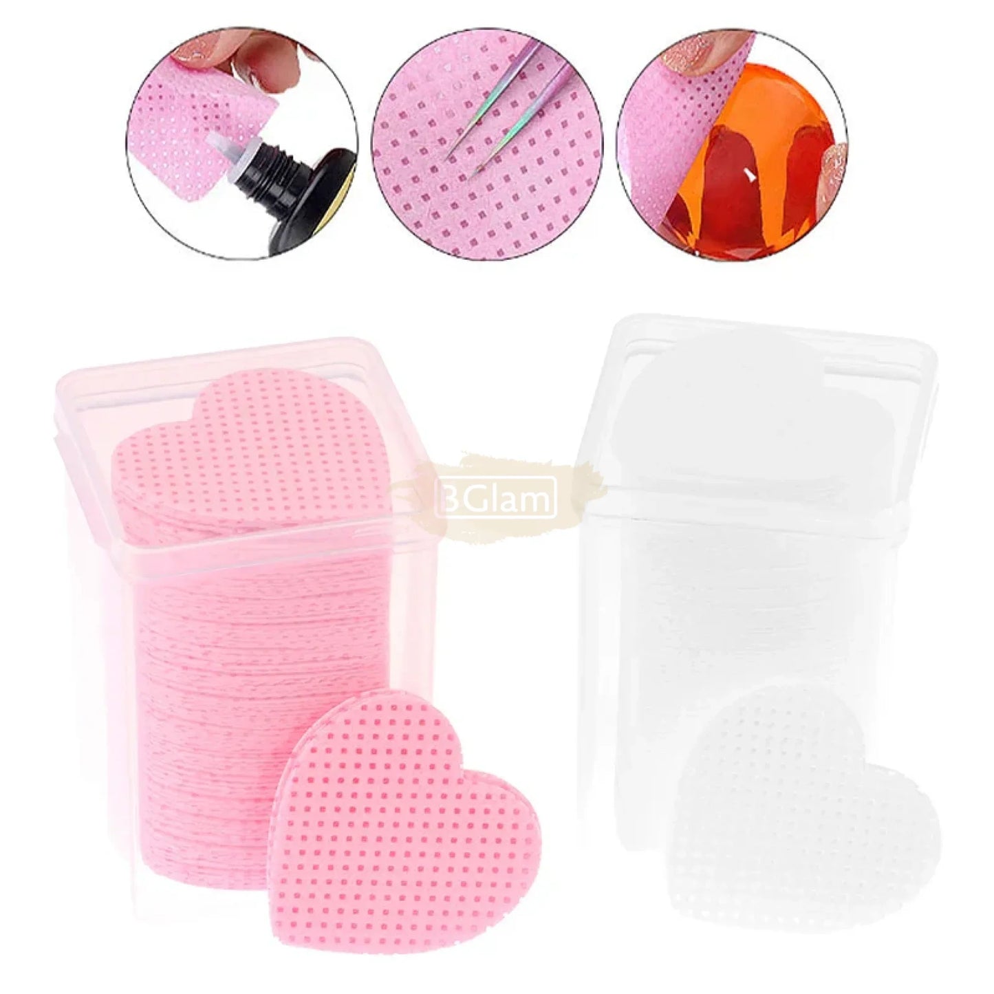 200 Pcs Heart-Shaped Lint-Free Cotton Pads