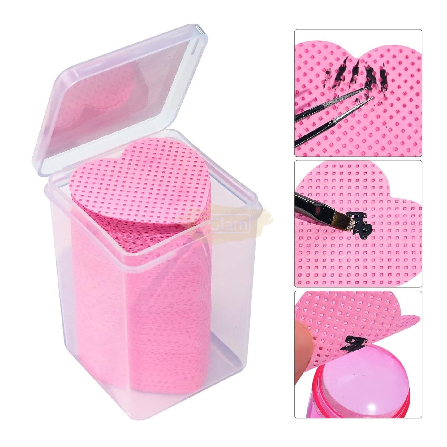 200 Pcs Heart-Shaped Lint-Free Cotton Pads