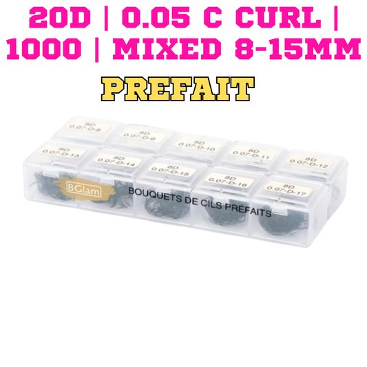 BGLAM Premade Fans 20D | 0.05 C Curl | 1000 | Mixed 8-15mm