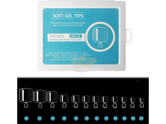 240pcs Soft Gel Toe Tips Clear | Full Cover | HN-13