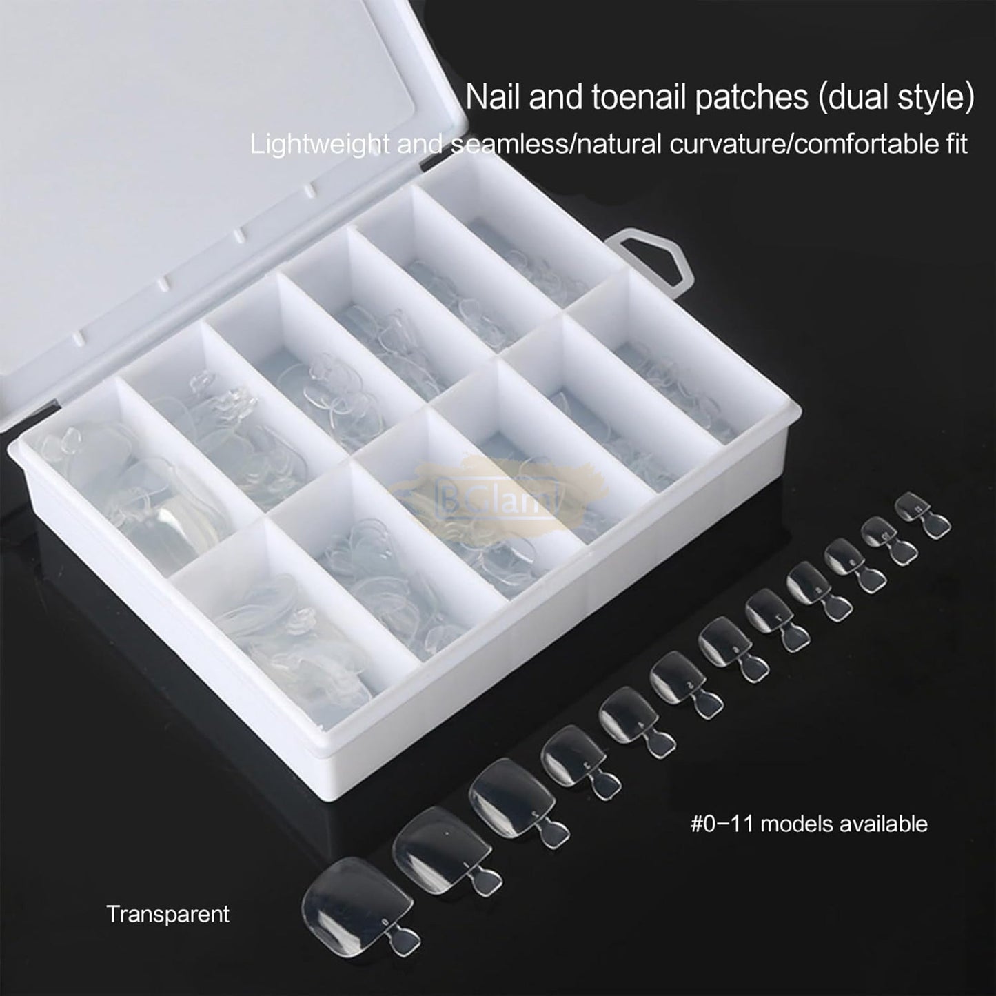 240pcs Soft Gel Toe Tips Clear | Full Cover | HN-13