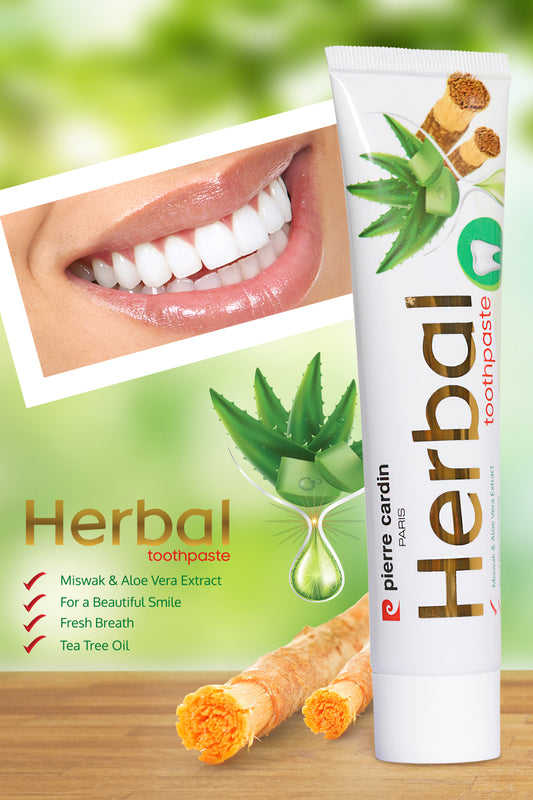 Pierre Cardin Herbal Toothpaste with Aloe Vera & Miswak & Tea Tree