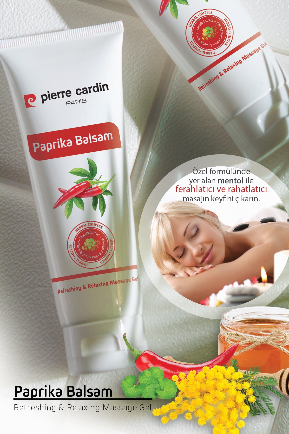 Pierre Cardin | Paprika Balsam | Refreshing & Relaxing Massage Gel | 125 ml