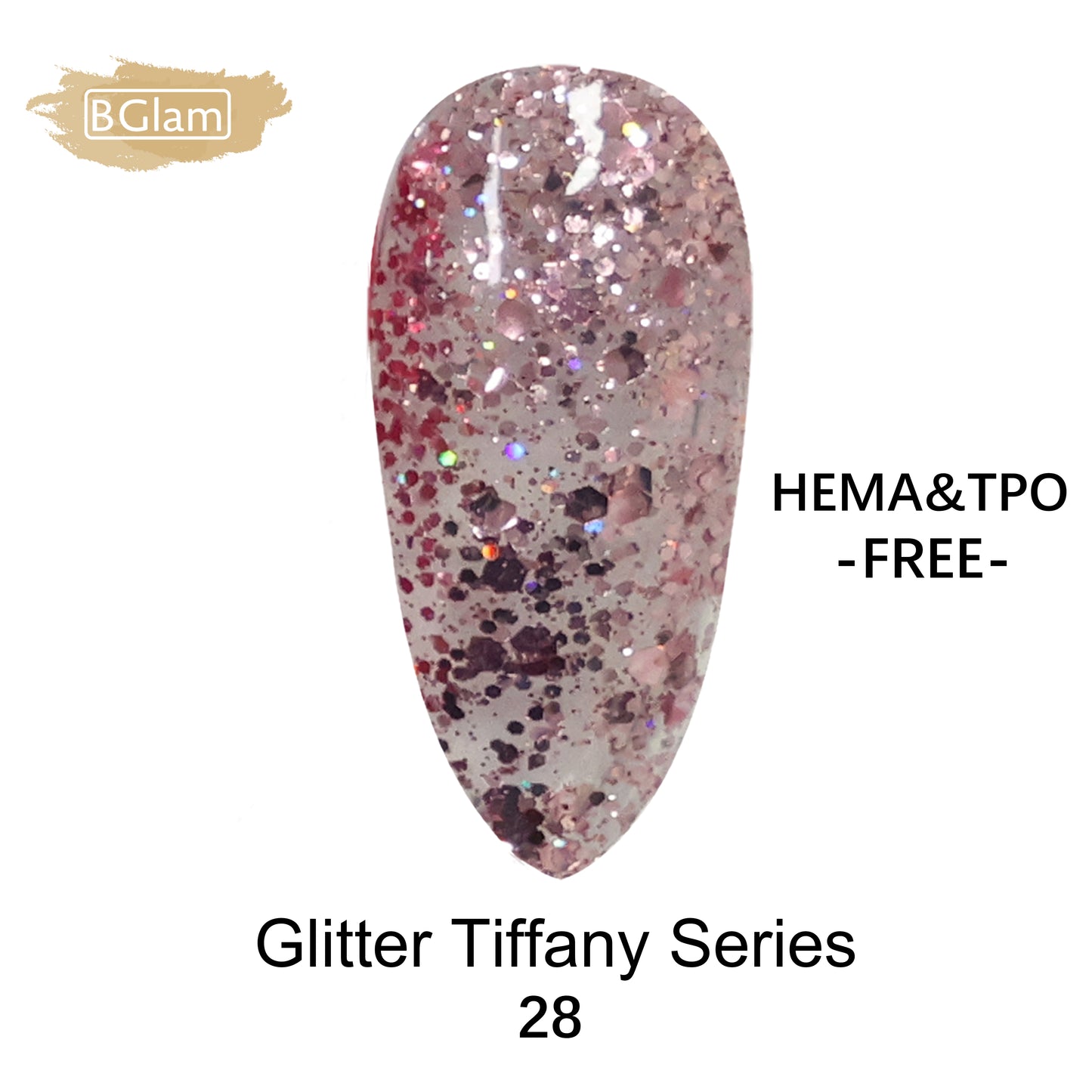 BGLAM Gel polish 15ml | Glitter Tiffany 28