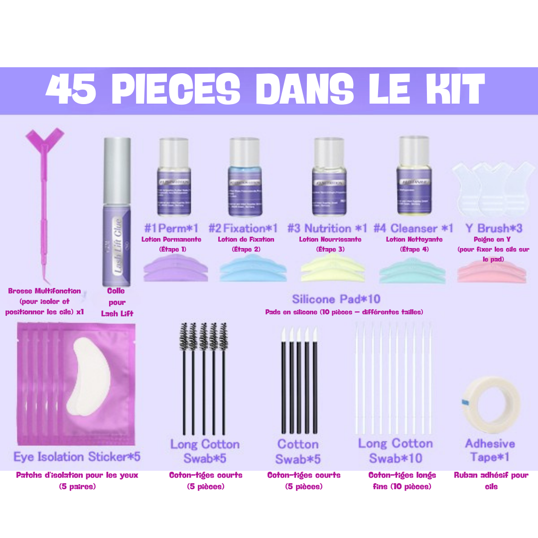 Professional Lash Lift Kit | Eyelash Perm Kit for Long-Lasting Curled Lashes