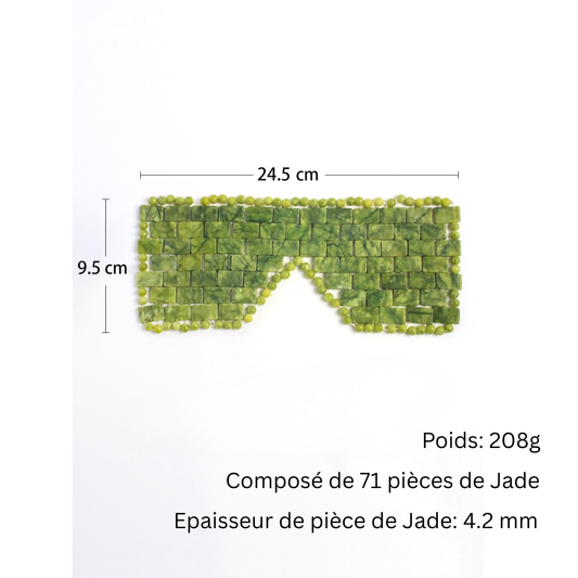 Masque Yeux en Pierre de Jade Relaxant | 24.5 x 9.5 cm