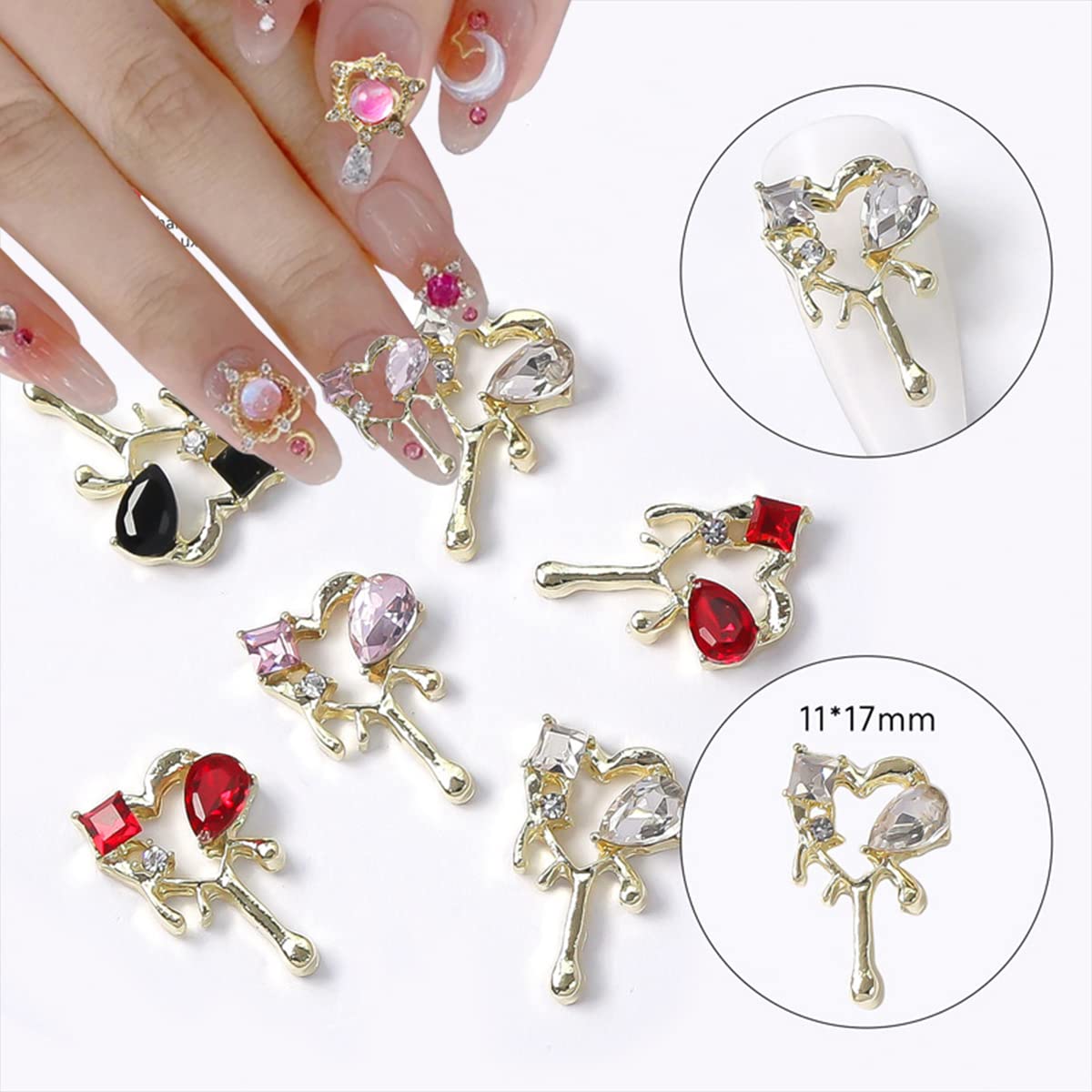3D Nail Art Jewelry | Heart Set | 01