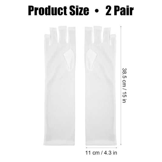 Anti-UV Protection Gloves for Nails | White