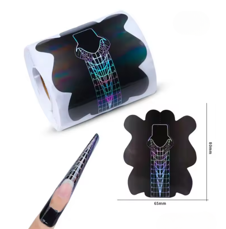 Nail Forms | Midnight Holographic | 500 pcs