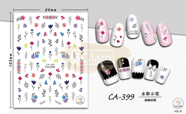 Nail Stickers - Leaves & Flowers Collection Ca399