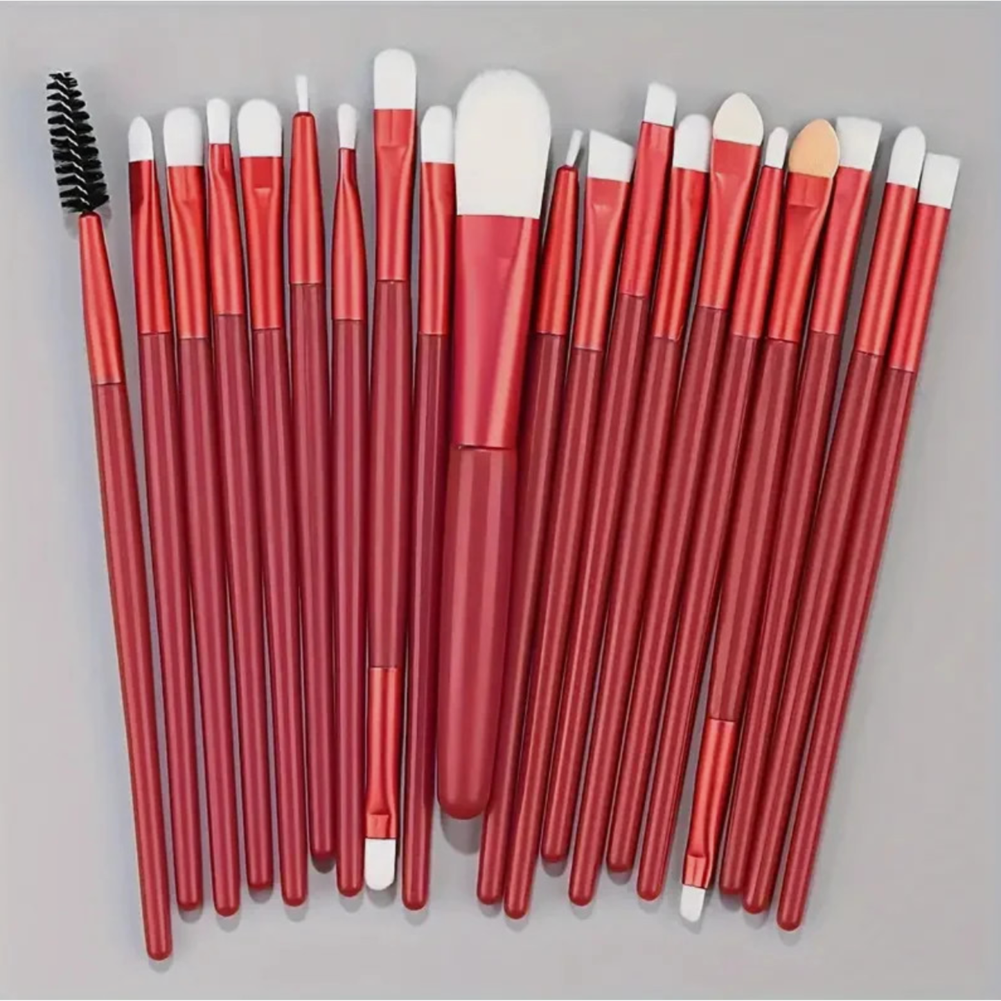 20-Piece Makeup Brush Set | Red