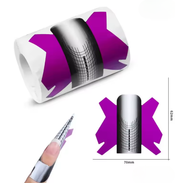 Nail Forms | Structured Silver & Purple | 500 pcs
