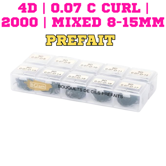 BGLAM Premade Fans 4D | 0.07 C Curl | 2000 | Mixed 8-15mm