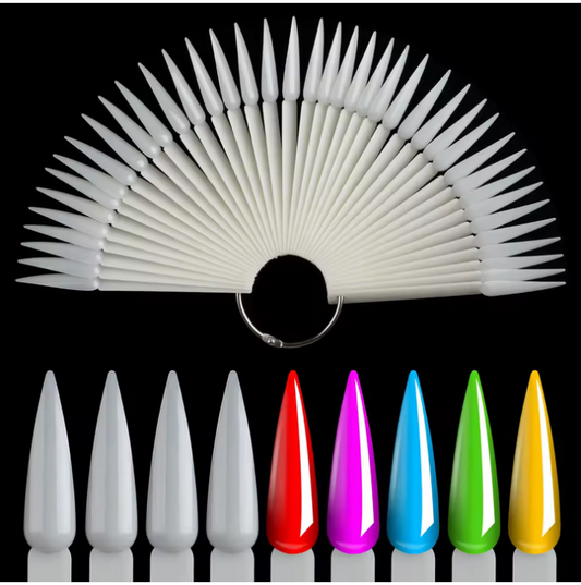 Nail Swatch Sticks | Stiletto | Natural | 50 tips