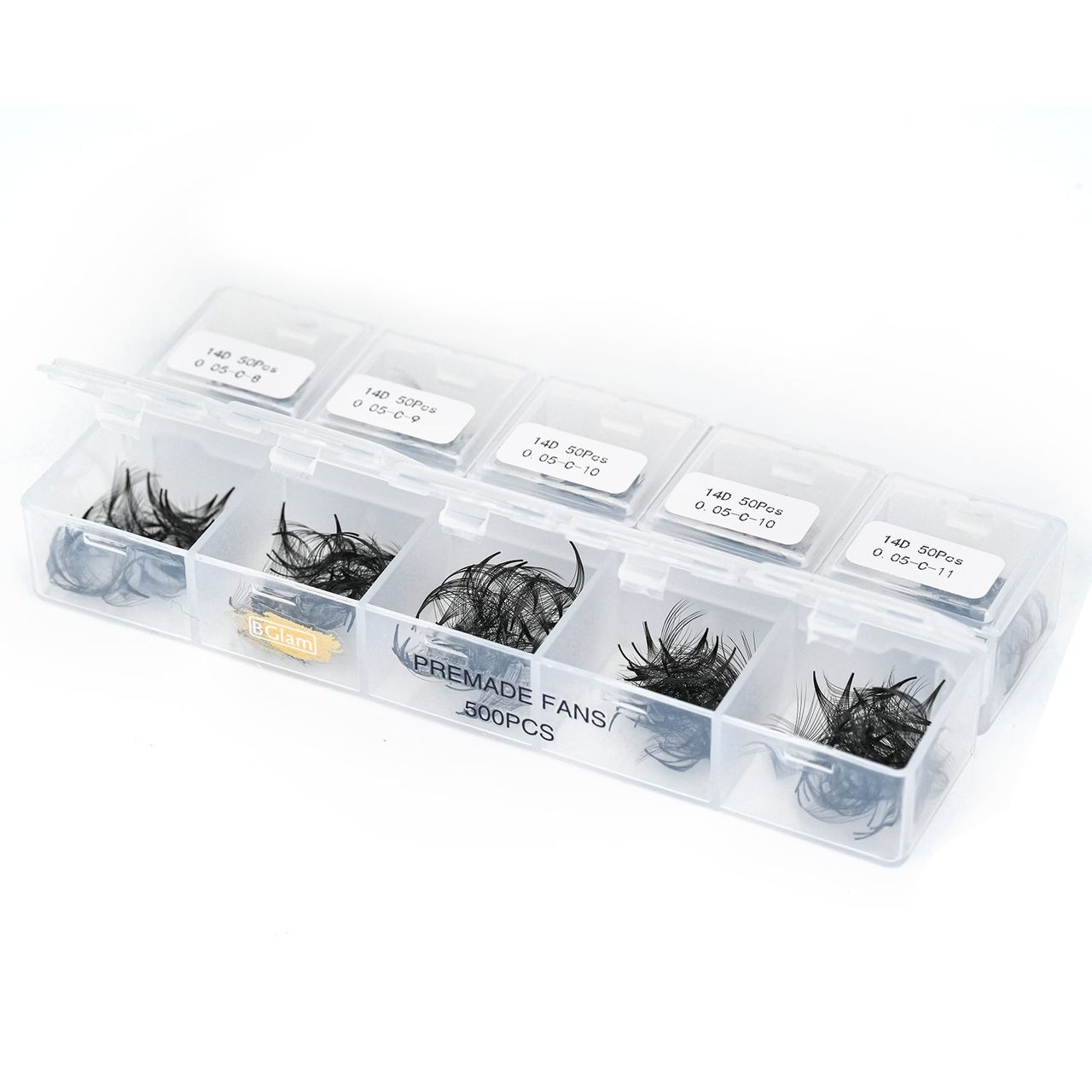 BGLAM Premade Fans 16D | 0.05 D Curl | 500 | Mixed 8-15mm