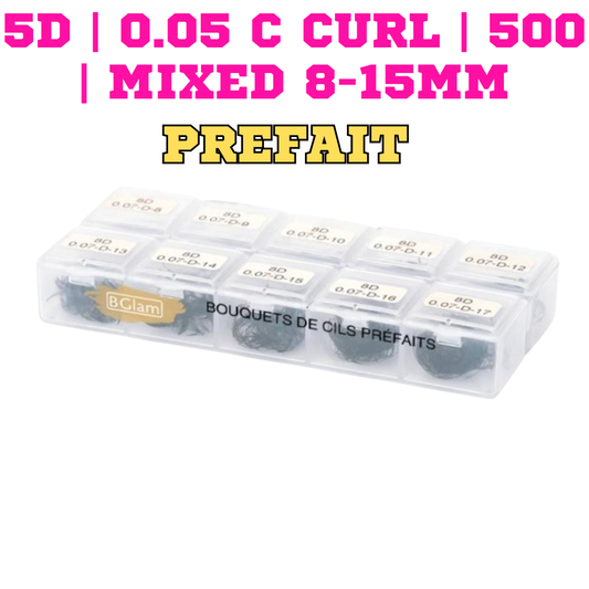 BGLAM Premade Fans 5D | 0.05 C Curl | 500 | Mixed 8-15mm