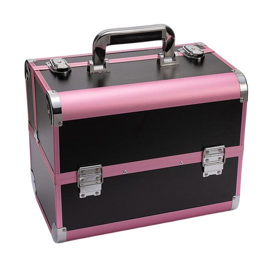 Makeup Cosmetic Organizer Box | Black and Pink