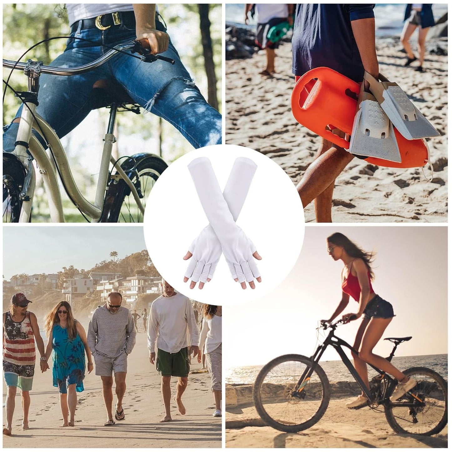 Anti-UV Protection Gloves for Nails | White