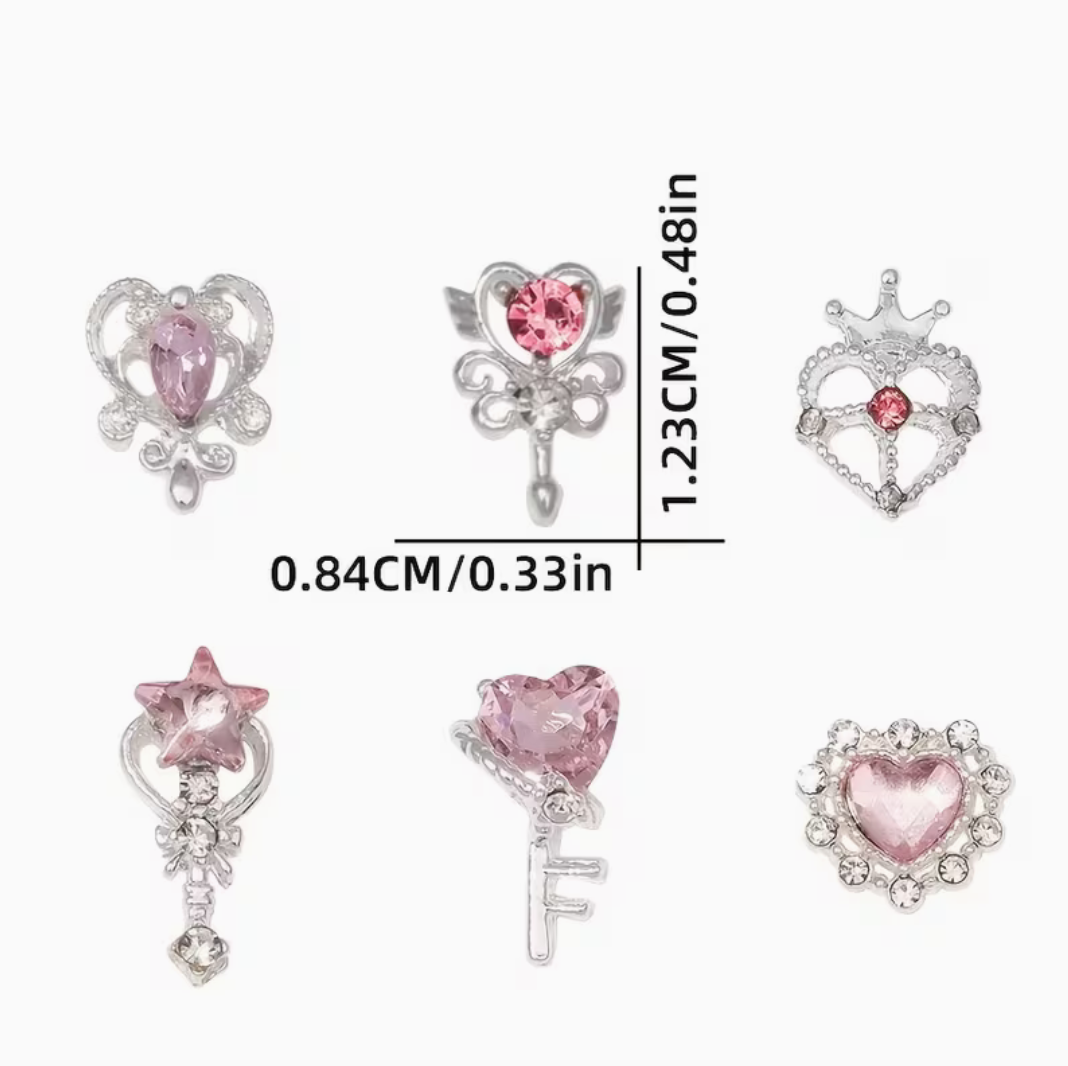 Nail Art Jewelry | Set Crystal Clear – Charms 3D Or & Diamant