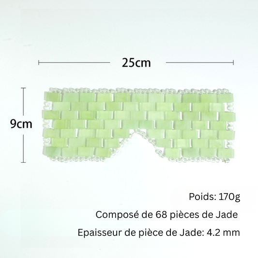 Masque Yeux en Pierre de Jade Relaxant | 25 x 9 cm