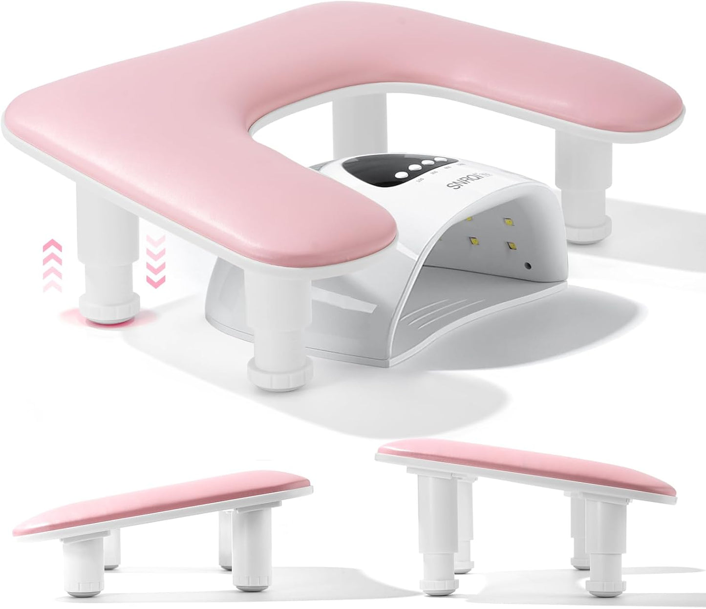 Professional U-Shaped Ergonomic Manicure Arm Rest | Pink