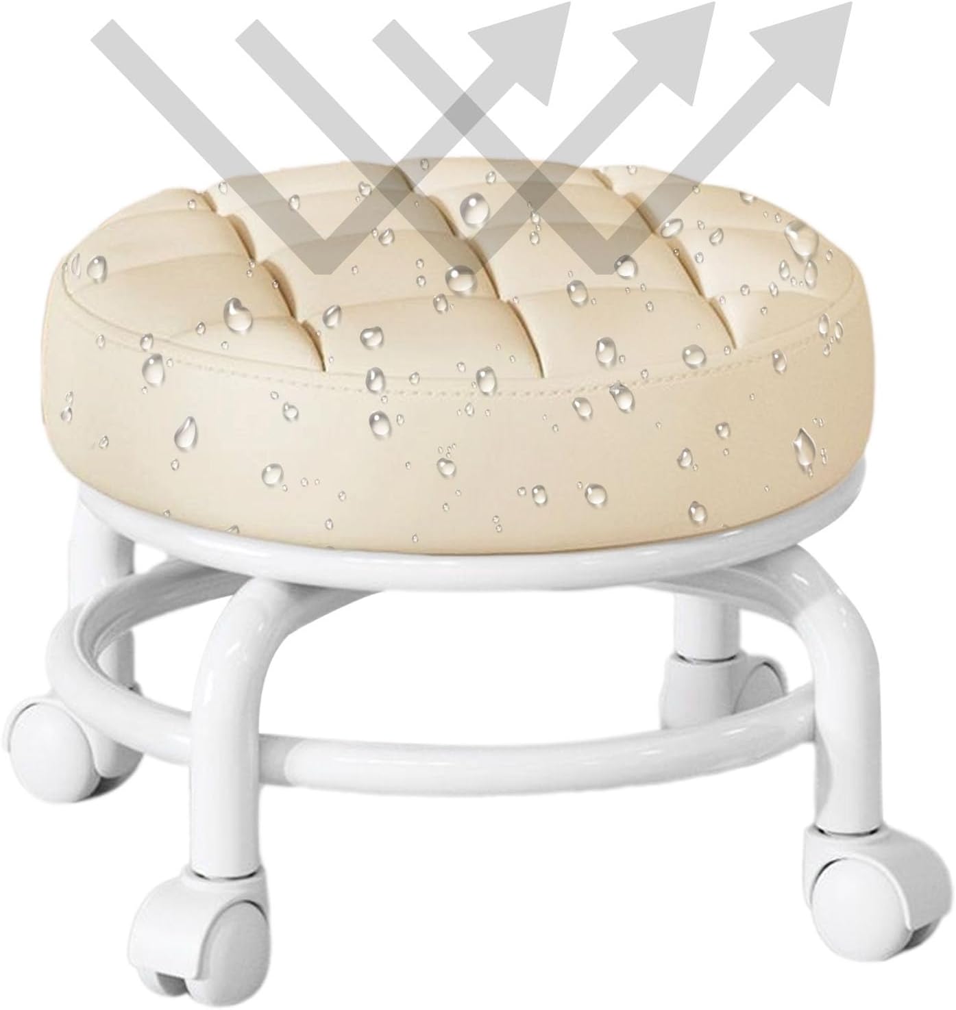 Luxury PU Leather Rolling Stool | Perfect for Spas & Beauty Salons (30cm x 28cm)