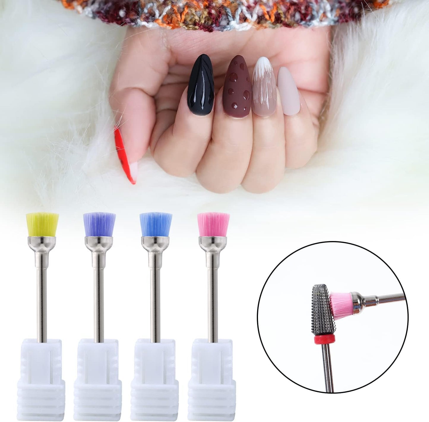 Brosse de Nettoyage pour Embouts de Ponceuse à Ongles