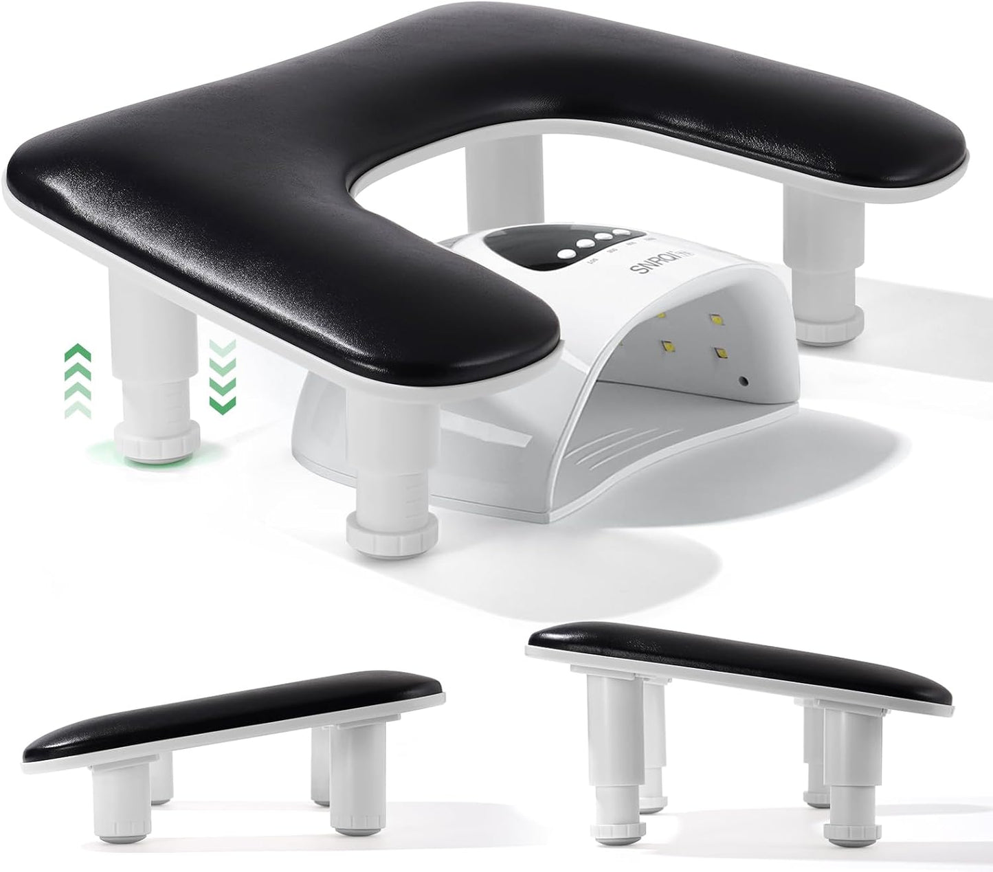 Repose-bras ergonomique professionnel en forme de U pour manucure | Noir