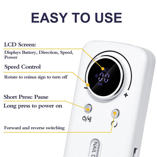 Portable and Rechargeable Nail drill Machin | 45k RPM