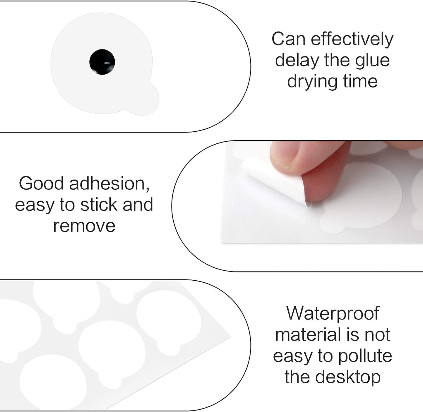 Autocollants jetables de palette de colle pour l'extension de cils (lot de 10)