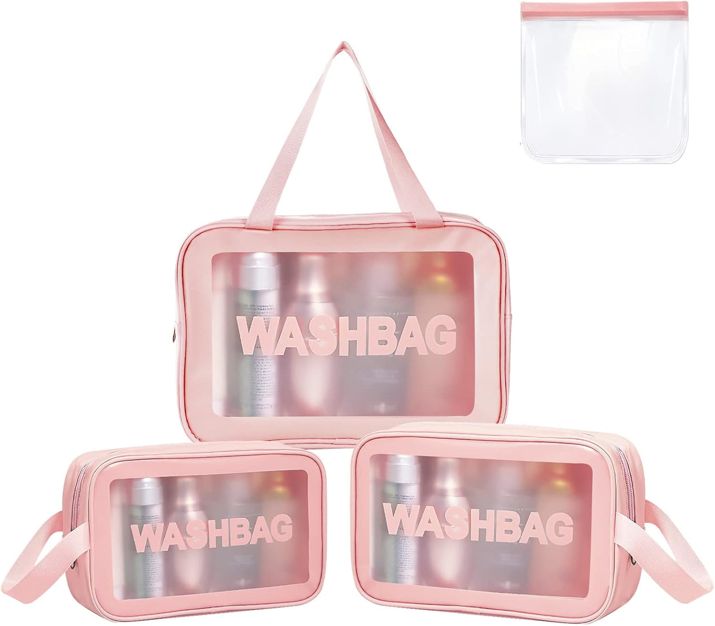 Multipurpose PVC Travel Organizer Bag | Pink | 3 sizes | Sell per unit