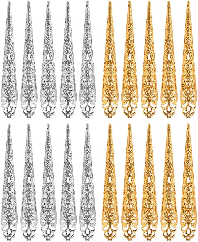 Long Metallic Nail Covers | 10-Piece Set (3 Colors)