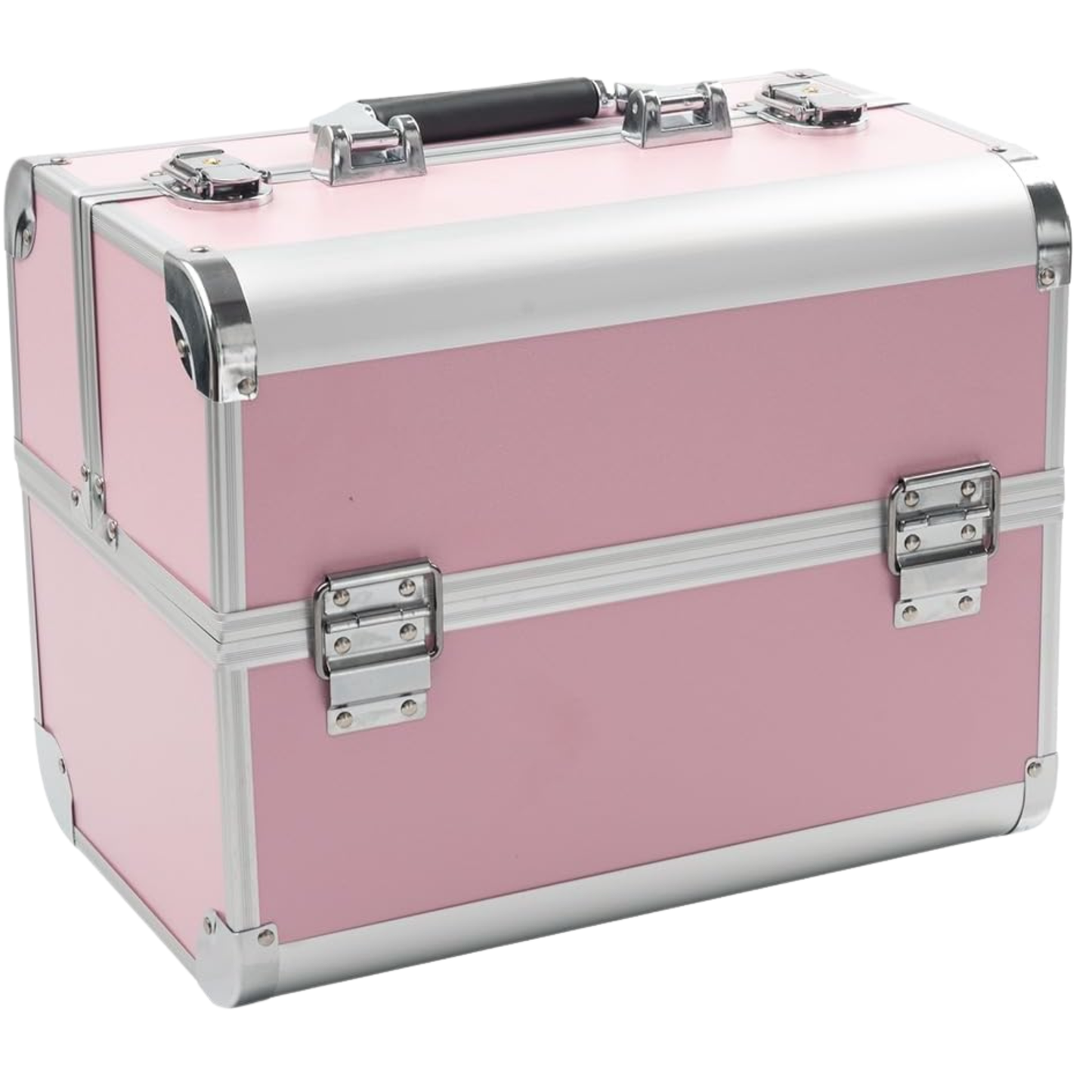 Makeup Cosmetic Organizer Box | Silver and Pink