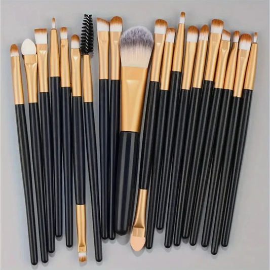 20-Piece Makeup Brush Set | Gold and Black