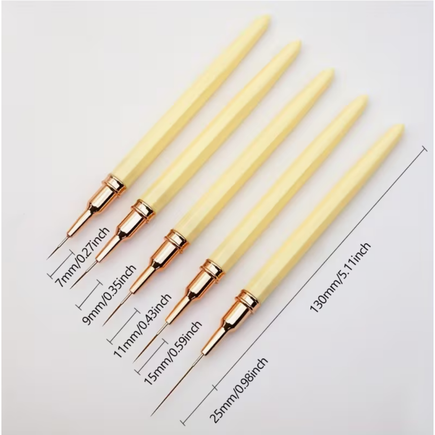 Nail Art Liner Brush Set | 5 Pieces