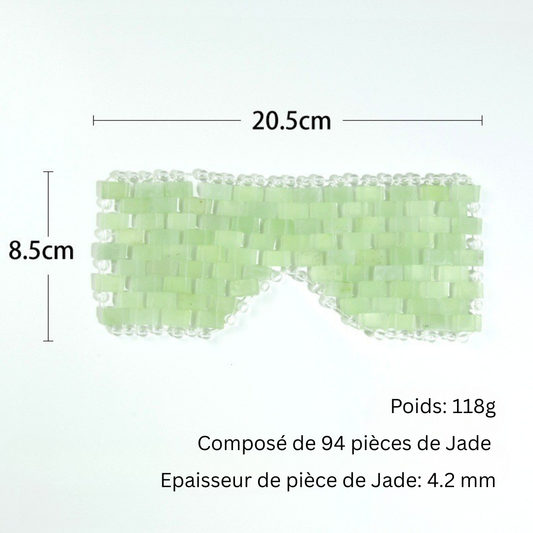 Masque Yeux en Pierre de Jade Relaxant | 20.5 x 8.5 cm