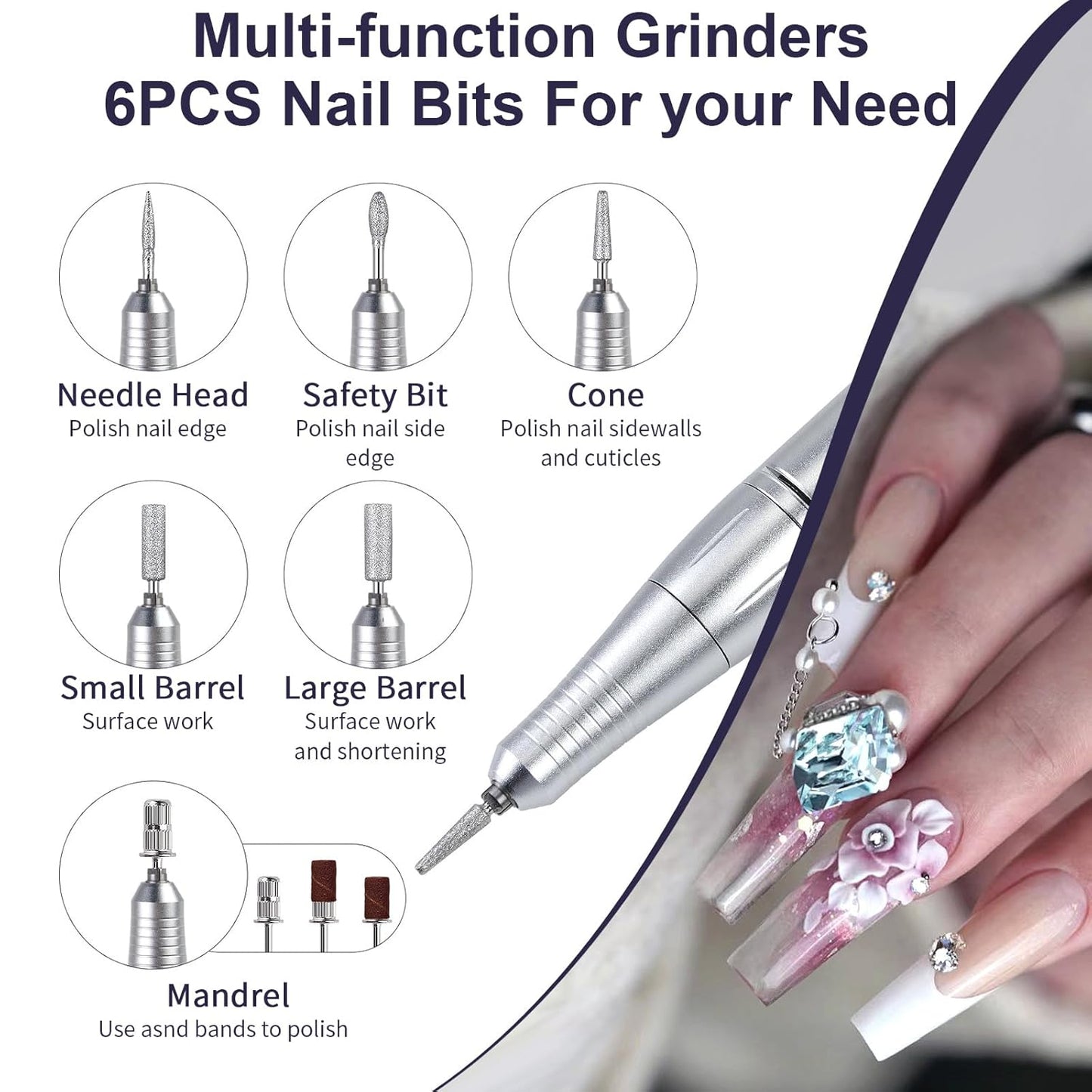 Portable and Rechargeable Nail drill Machin | 45k RPM