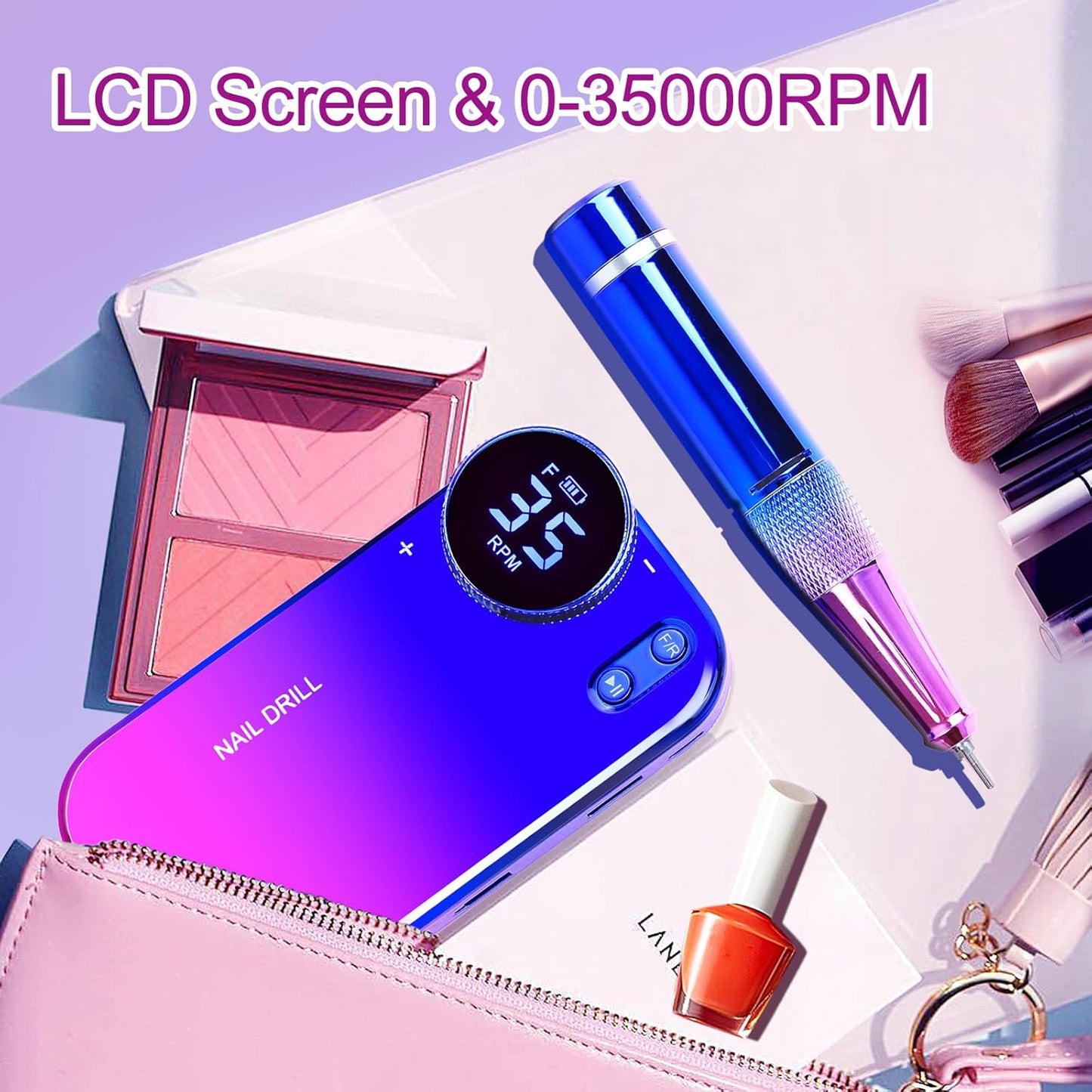 Portable and Rechargeable Nail Drill Machin | 24W | 35000RPM