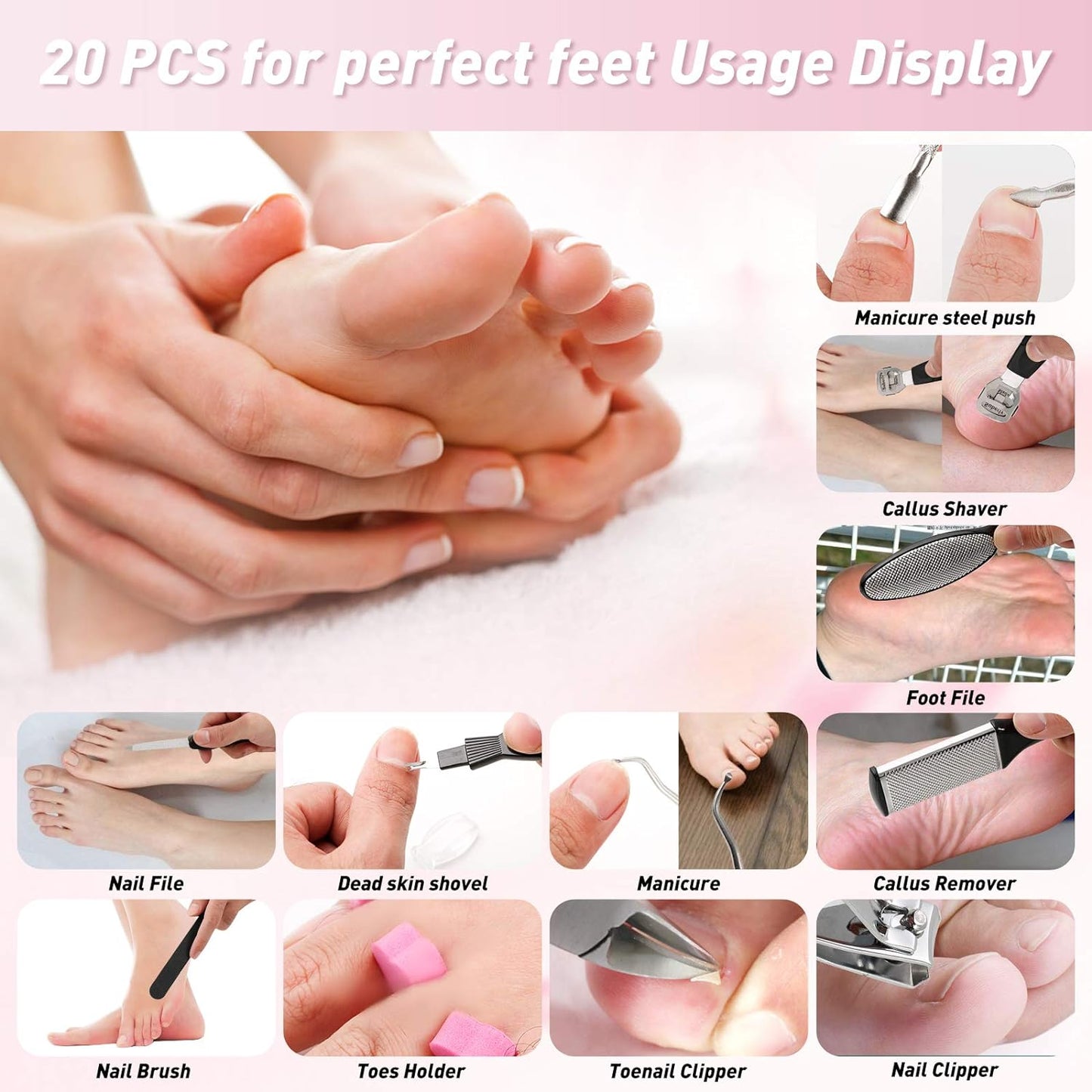 20 in 1 Professional Pedicure Tool Set