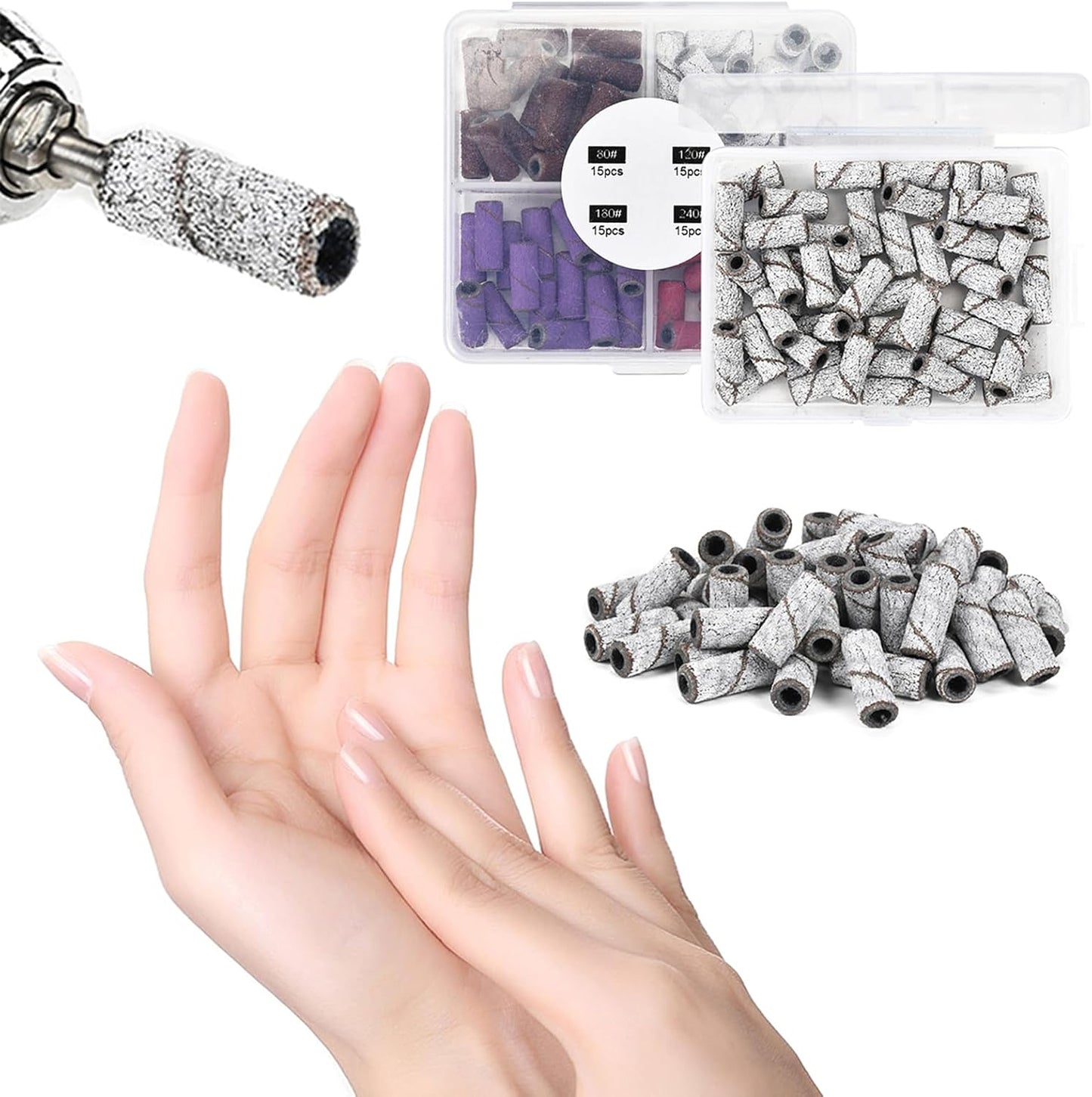 Nail Drill Sanding Bands Kit | 60 PCS + Mandrel