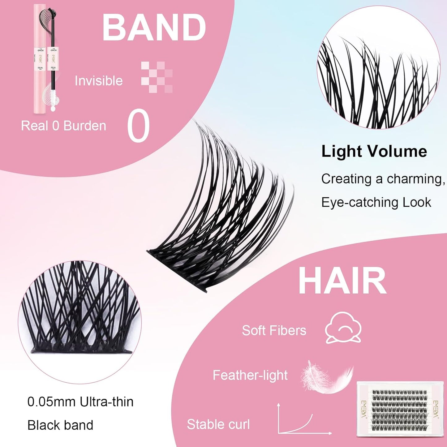 Fluffy Cluster Lashes kit (EME133 mix)
