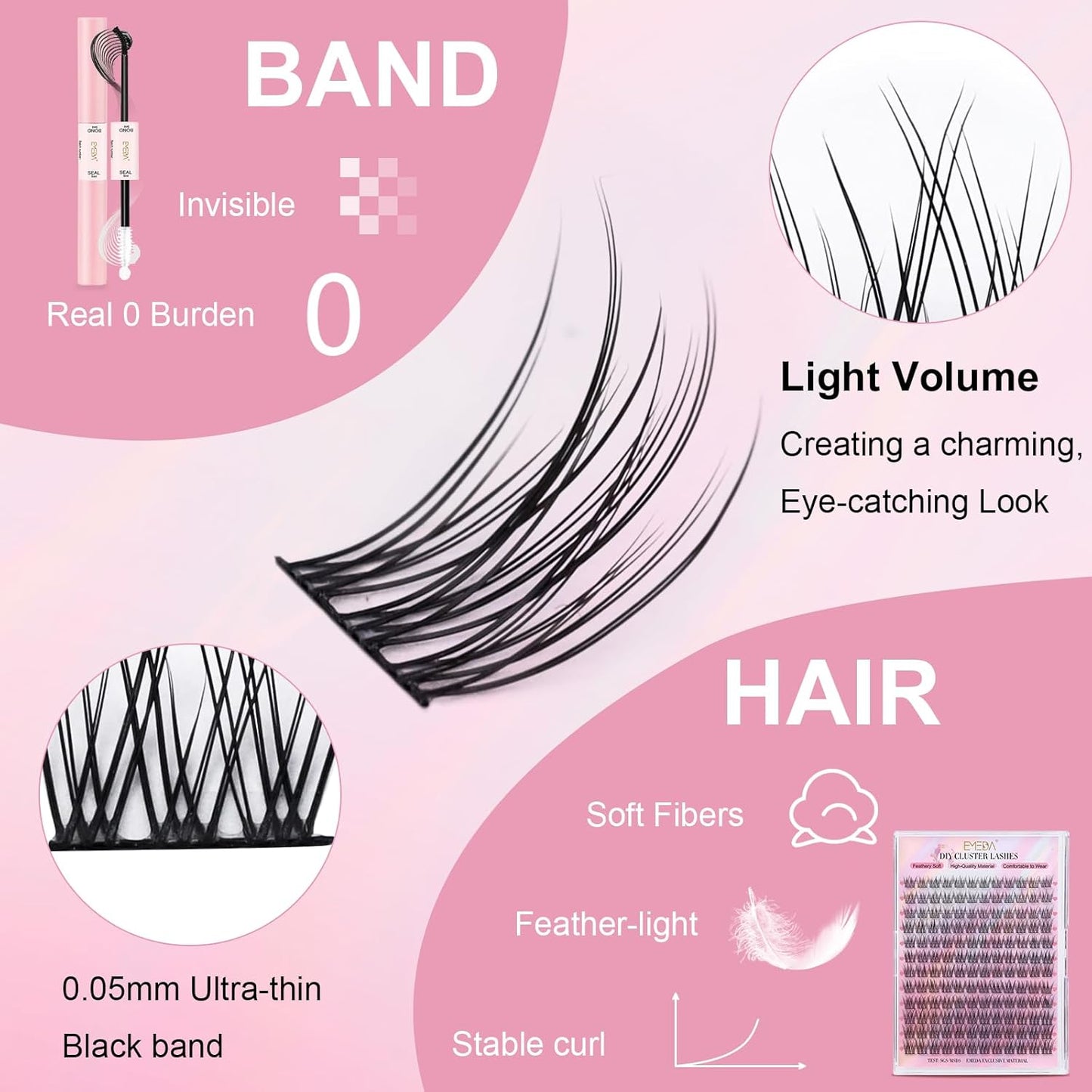 Fishtail Cluster Lashes Kit (EME134 mix) | 10-13mm